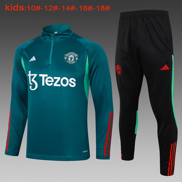 Niños Sudadera De Training Manchester United 2024 2025 Verde 3